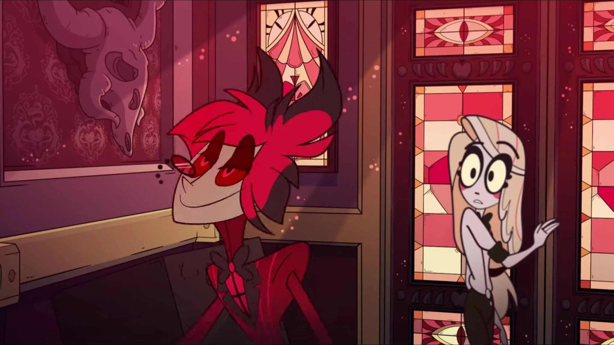 Раззл отель хазбин. Hazbin hotel episode 5. Песня отель хазбин игра аластора на русском. Аластор и чарли шип. Отель хазбин мемы.