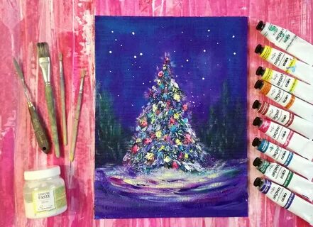 Рисуем красками новый год
