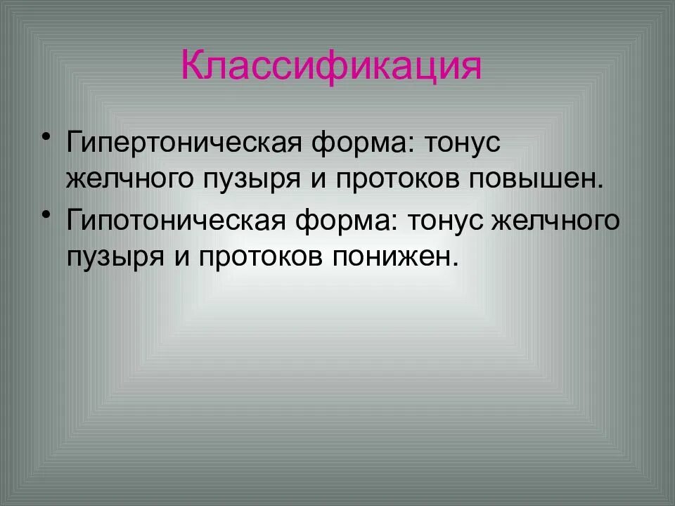 Тонус желчного пузыря. Форма в тонусе.