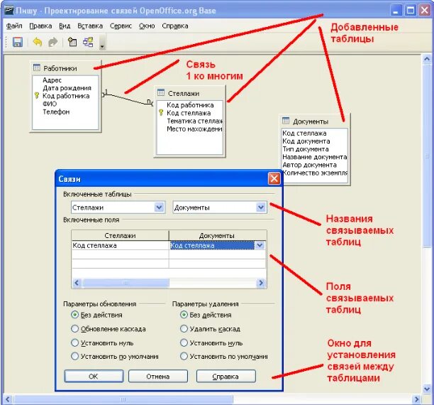 Связи таблиц базы данных. Базы данных связи между таблицами. Установление связей между таблицами. Назначение связей между таблицами. Опен база