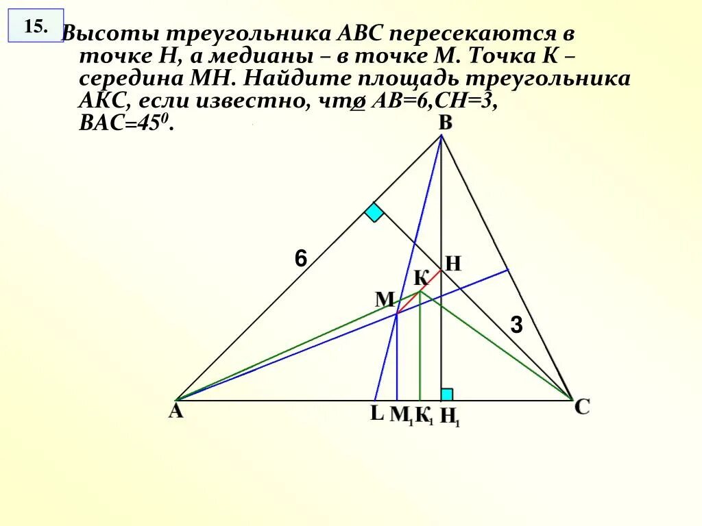 В треугольнике abc через середину медианы. 2/3 Высоты треугольника. Высота треугольника АВС. Треугольник ABC С высотой. Высоты треугольника пересекаются в точке.