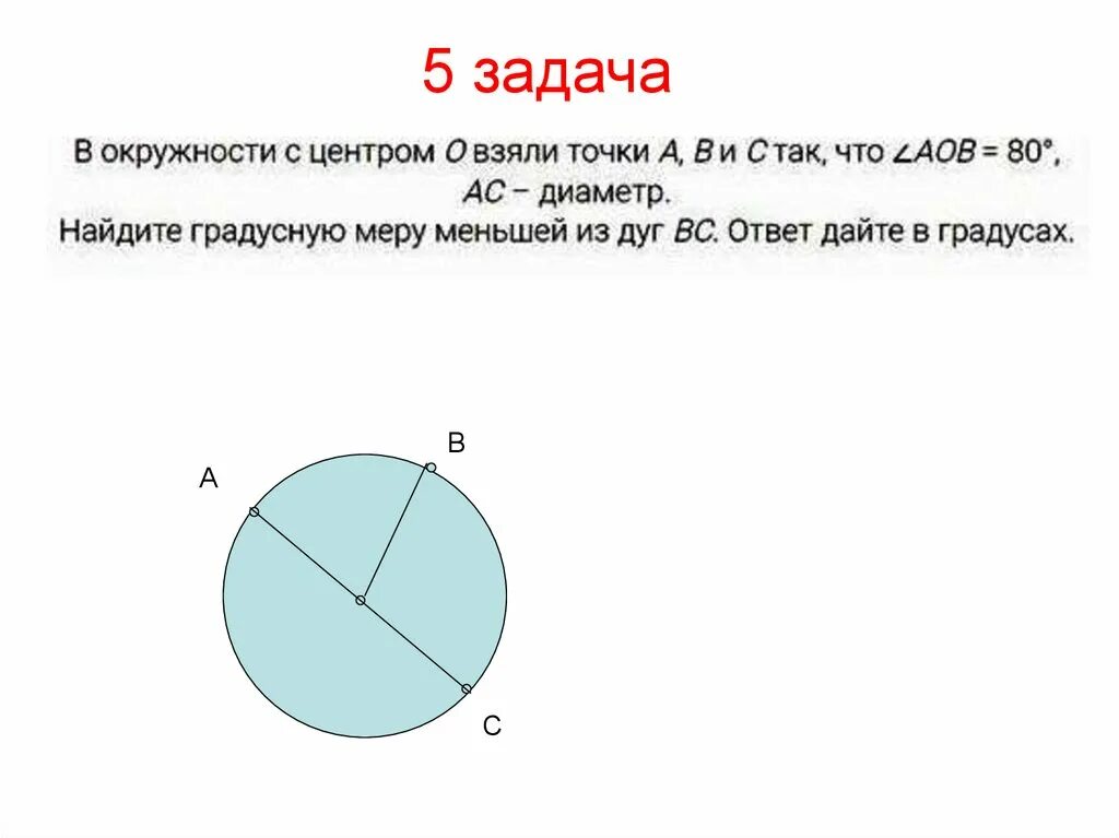 Формула задачи окружности