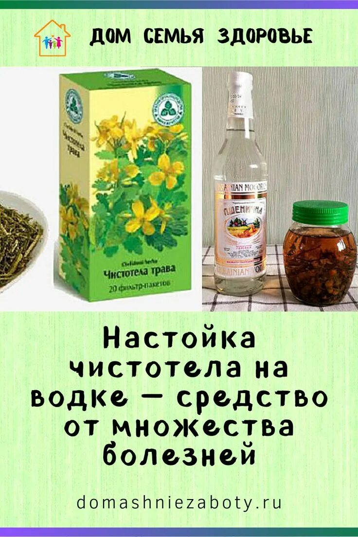 Настойка из чистотела. Настой травы чистотела.