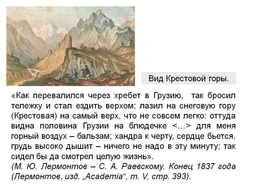 Картина Лермонтова крестовая гора. Вид крестовой горы Лермонтов. Вид крестовой горы Лермонтов картина. Кавказ крестовая гора картина Лермонтова.