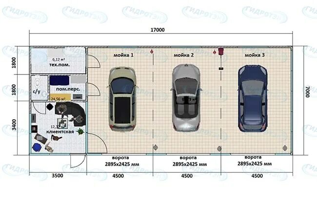Проект бокса под автосервис Автосервис из сэндвич-панелей под ключ. Проект автосервиса.