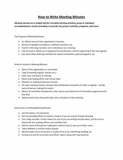 Write minutes