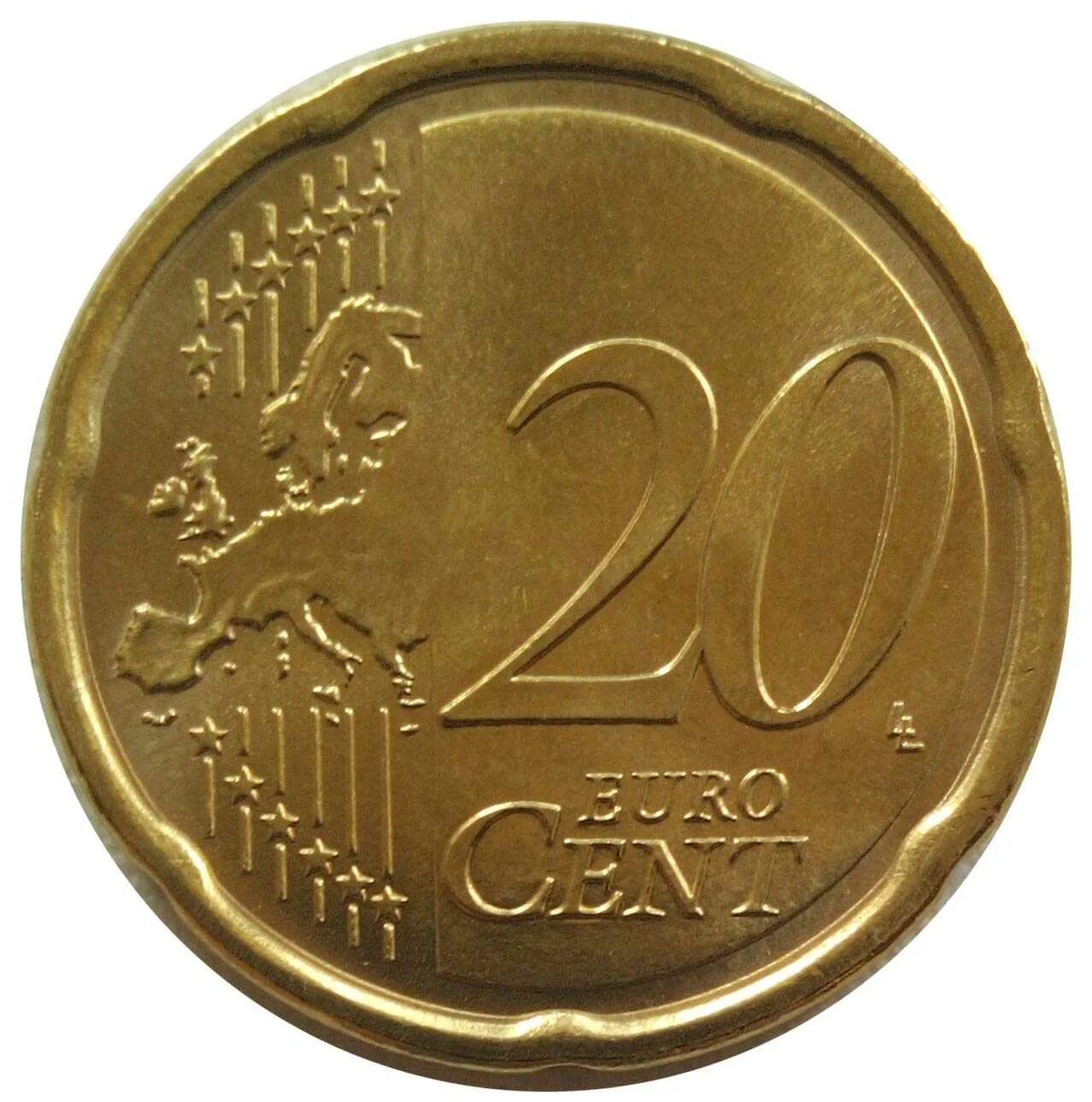 11 центов в рублях. Монета 20 центов евро. 20 евро цент 2002. 20 евроцентов rf 2008.