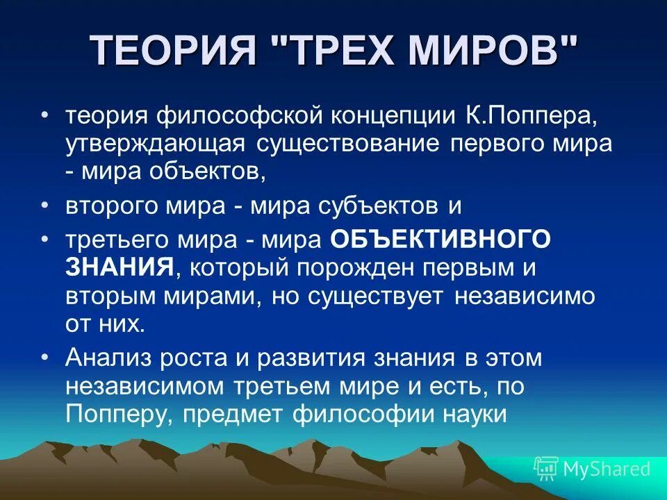 Суть теории х. Теория трех миров. Поппер теория трех миров. Теория это в философии.