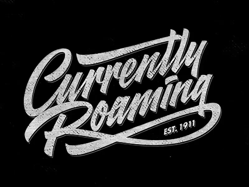 Currents logo. Roams script