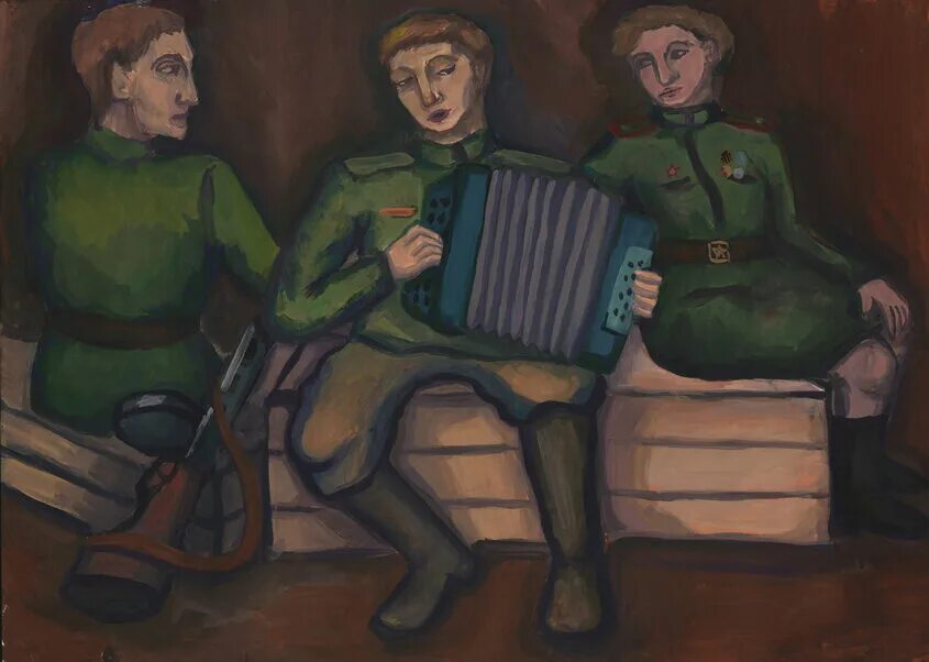 Песня роль картины. Иллюстрации к военным песням. солдат с гармошкой рисунок. война композиция. композиция по войне.