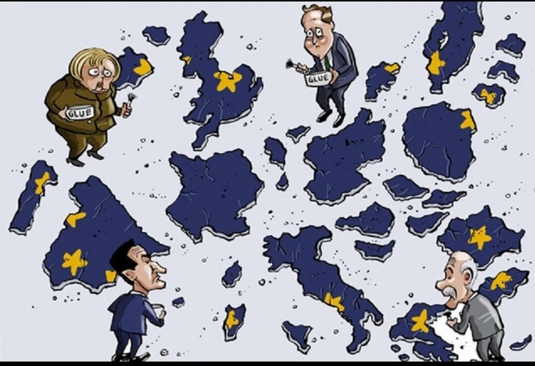 Крах Евросоюза. Карикатура на Евросоюз. Развал Евросоюза карикатуры. Распад ЕС. Кинуть клич