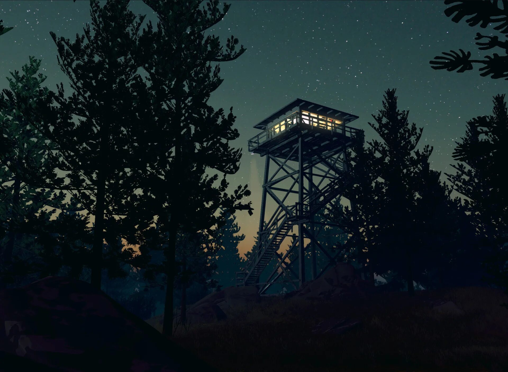 Хоррор игры вышка. Firewatch игра. Firewatch Tower. Firewatch вышка. Пожарная вышка в лесу.