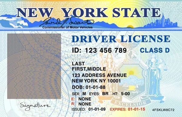 Licensing new. New York Driver License. NY Driver License. Шаблон американских прав.