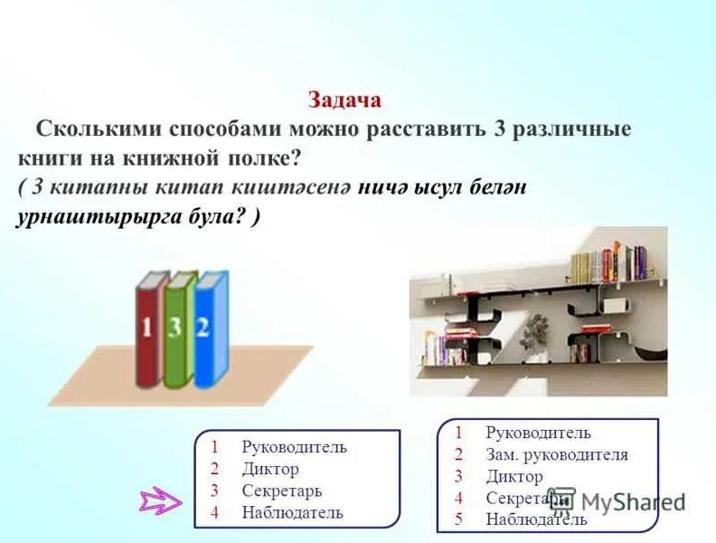 По скольку книг вы получили. Расстановка книг по полкам. Сколькими способами можно расставить. Сколькими способами можно расставить на полке. Сколькими способами можно расставить на книжной полке.