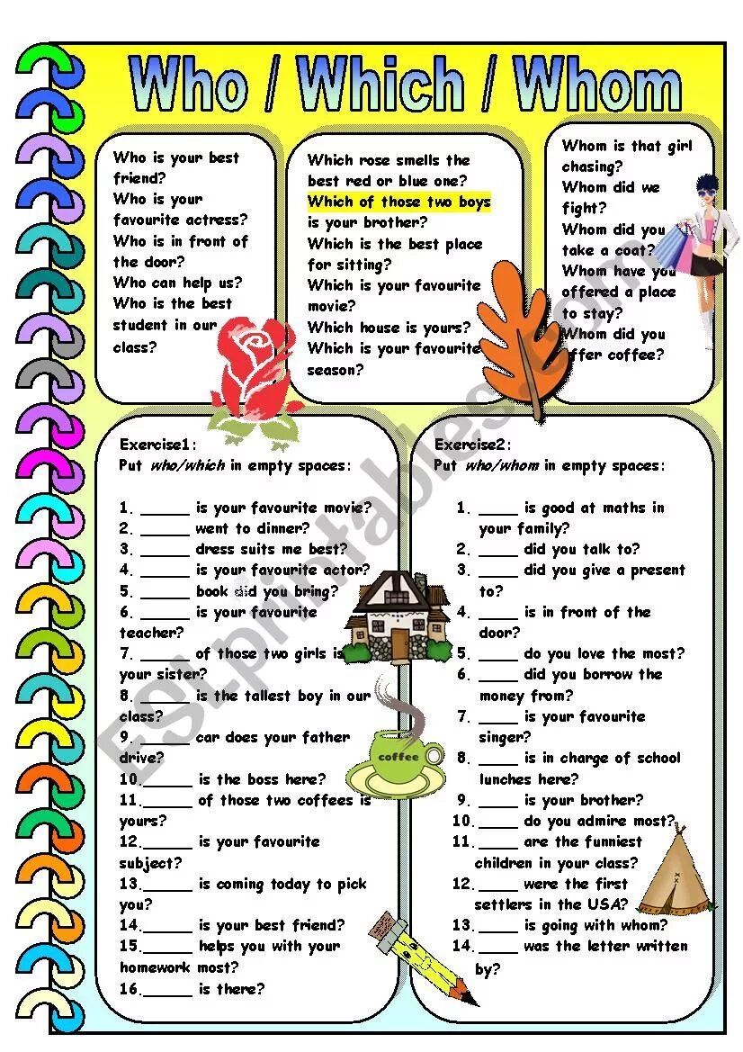 Whose who s exercise. Who which where whose упражнения. Местоимения who whom whose what which Worksheet. Who which where Worksheets. Relative Clauses в английском языке Worksheets.