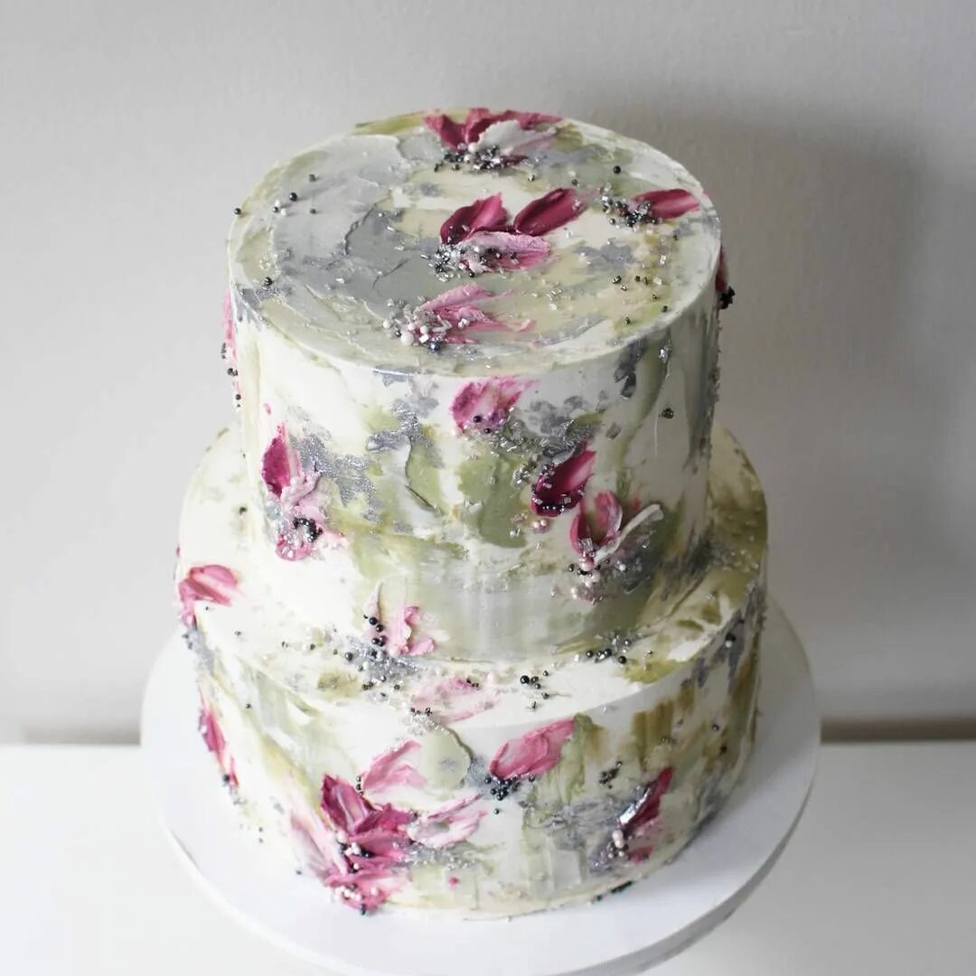 Торт с акварельными мазками. Рельефный торт. Украшение торта разноцветными мазками. Торт с мазками. Торт с мазками из крема.