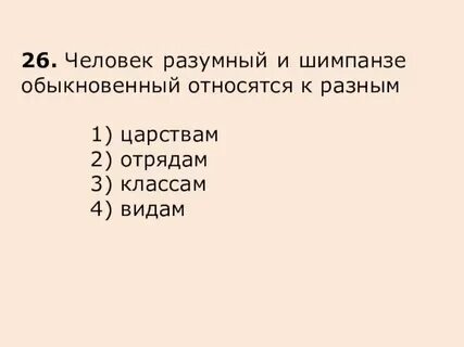 Человек и шимпанзе относятся к разным