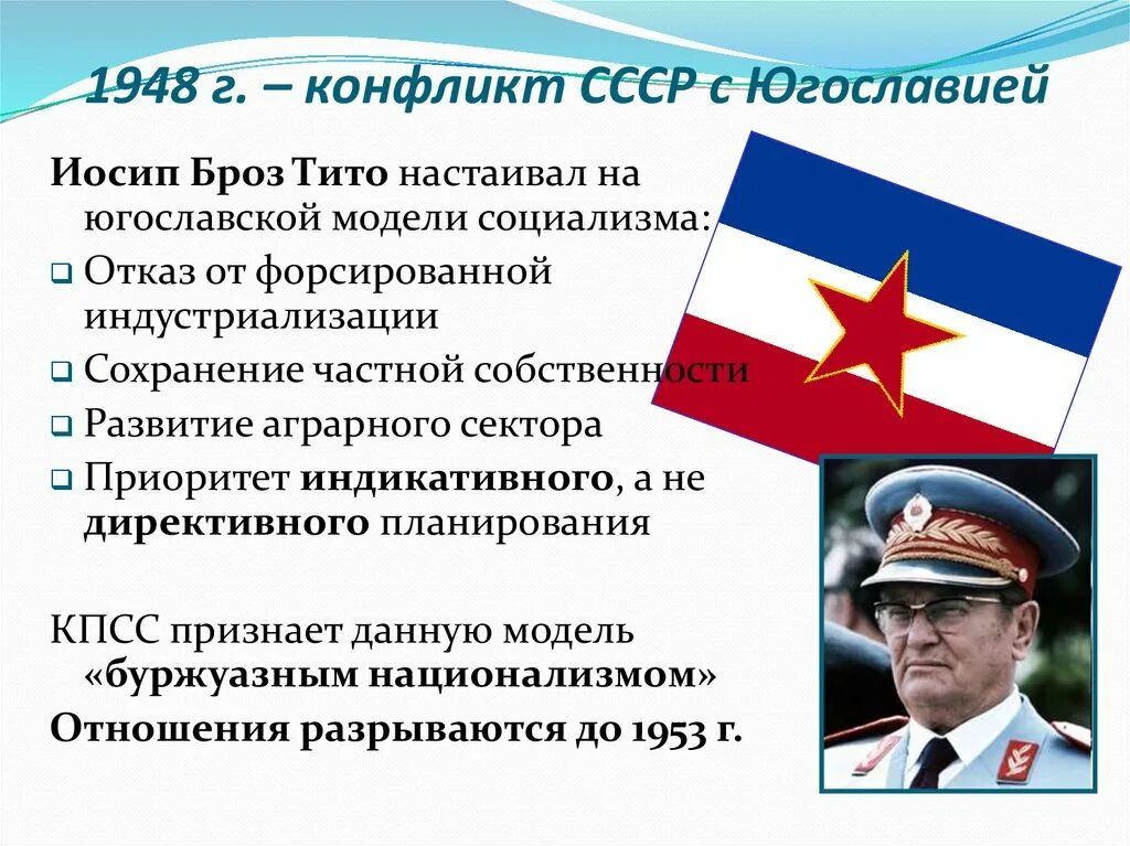 Югославия 1953. Советско-югославский конфликт. Совето югомлавский конфл. Причины советско югославского конфликта. Советско югославский конфликт 1948.