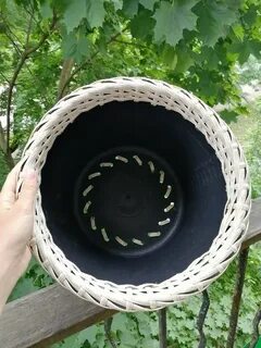 Кашпо из ротанга из тазика