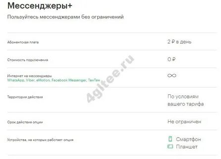Как подключить безлимит на мессенджеры