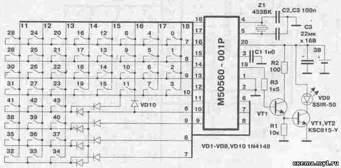 принципиальная схема телевизионного пульта. пульт ду схема электрическая. принципиальная электрическая схема пульта. Cs5211agp схема пульта принципиальная. схема пульта дистанционного управления adam24p20g.