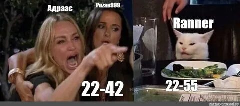 Мем с котом и двумя женщинами