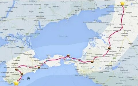 Карта маршрута поезда москва севастополь