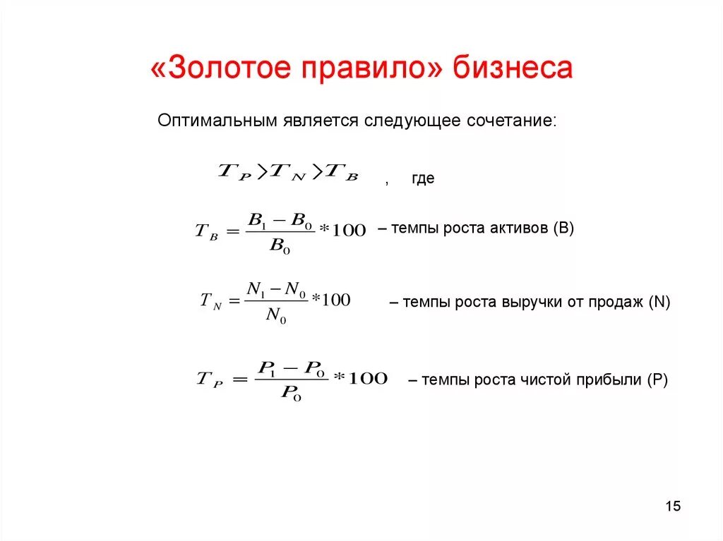 Изменение показателей формула. Темп роста прибыли формула по балансу. Золотое правило формирования финансового результата. Темп роста активов формула по балансу. Коэффициент роста прибыли.