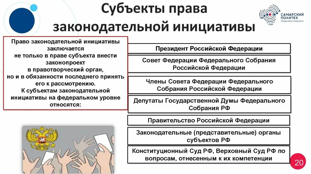 Правом законодательной инициативы. Субъекты права законодательной инициативы. К субъектам права законодательной инициативы относятся.