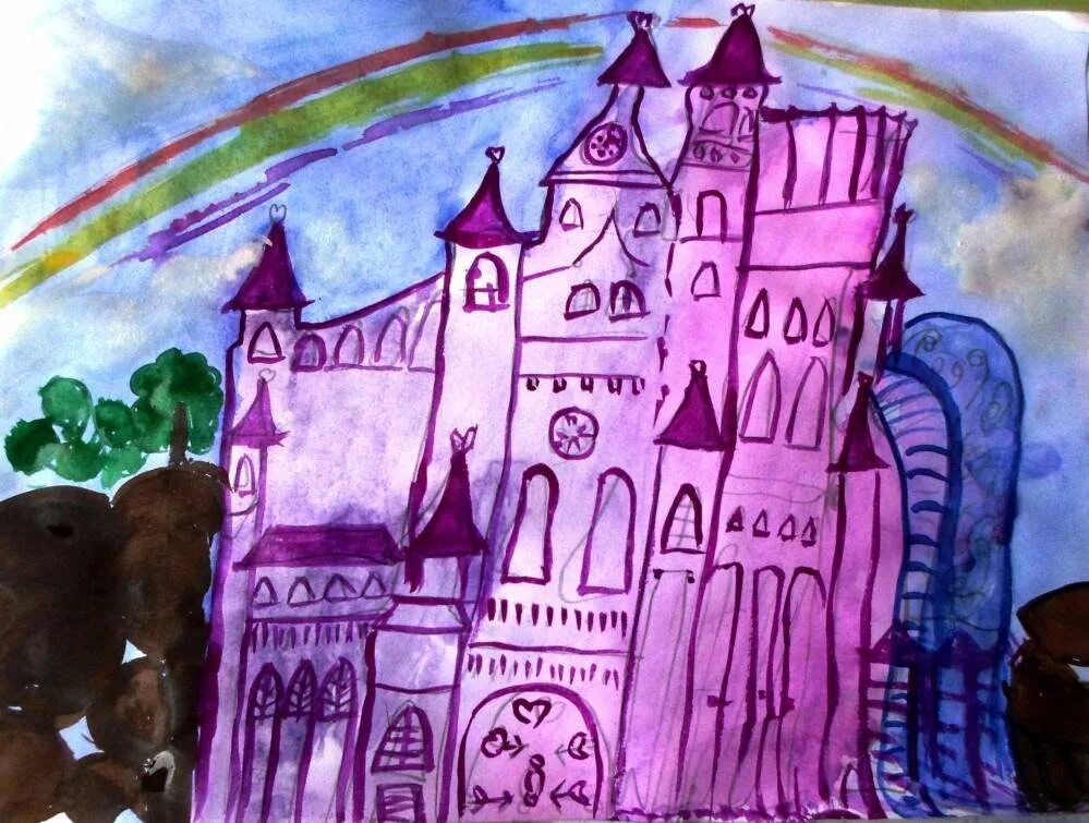 Замок 7 класс. Рисование сказочный дворец. Сказочный замок. Замок для рисования. Замок рисунок.