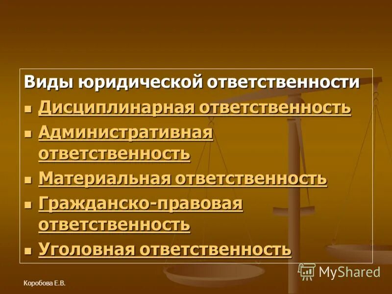 Виды юридической ответственности. Виды ответственности. Видыюриддической ответственности. Виды правовой ответственности.