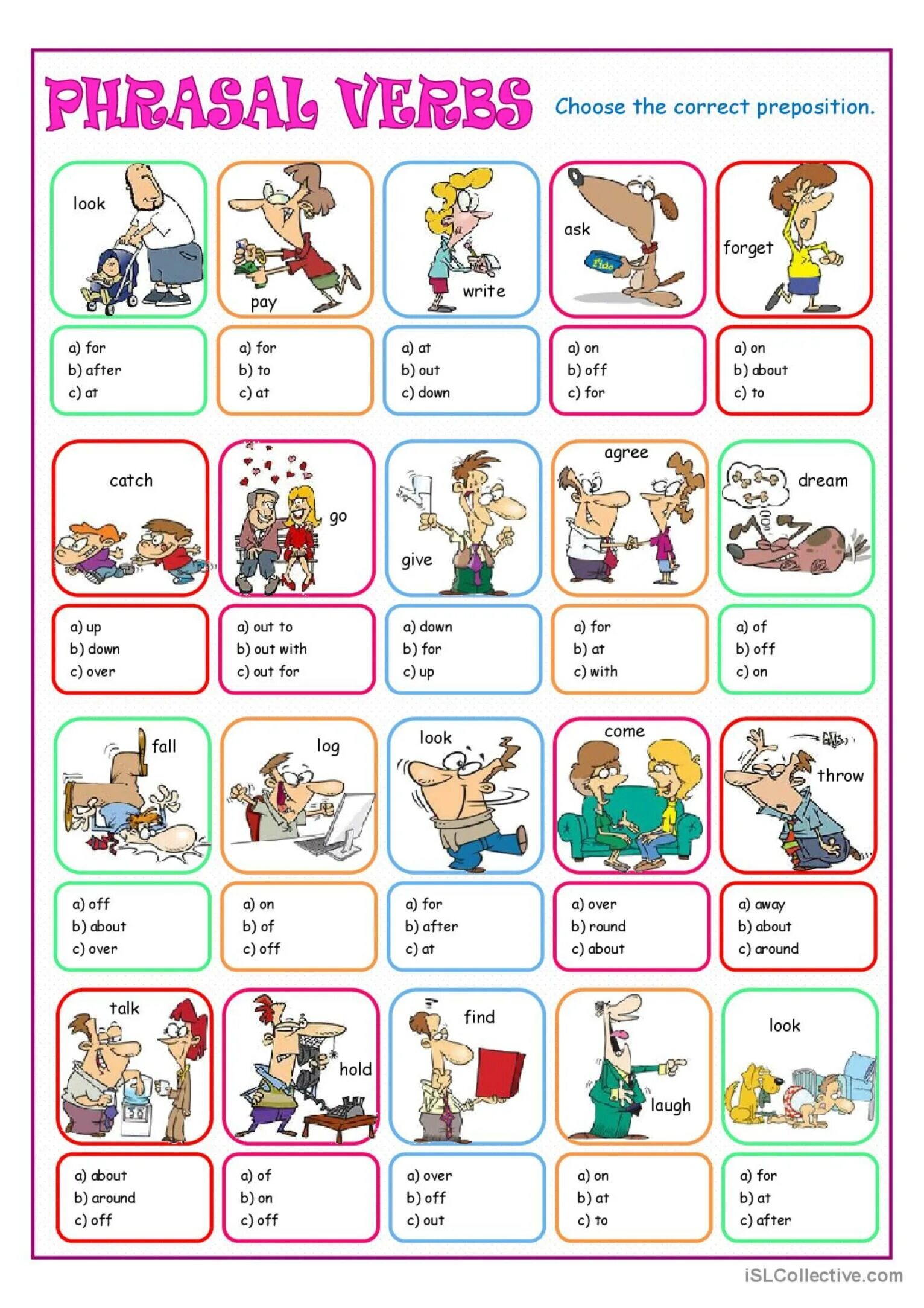 Глаголы Worksheets. Phrasal verbs в английском языке. Фразовые глаголы упражнения. Английские фразовые глаголы в картинках.