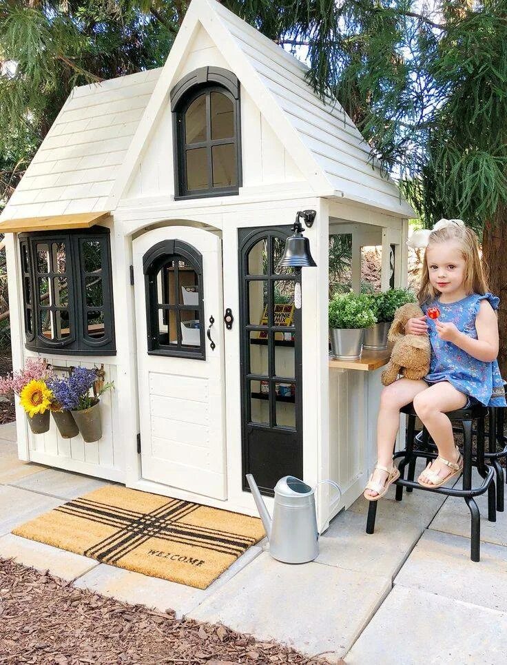 Домик деревянный для детей на улицу. Домик kidkraft greystone cottage. детские домики. детский уличный домик. маленький деревянный домик для детей.