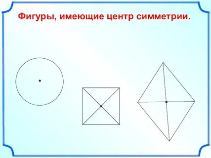 Примеры фигур имеющих центр симметрии