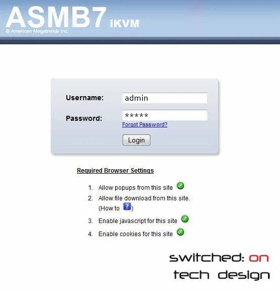 Default user password. Asmb7-IKVM. ASUS IPMI Card. Default login. Supermicro IPMI default password.