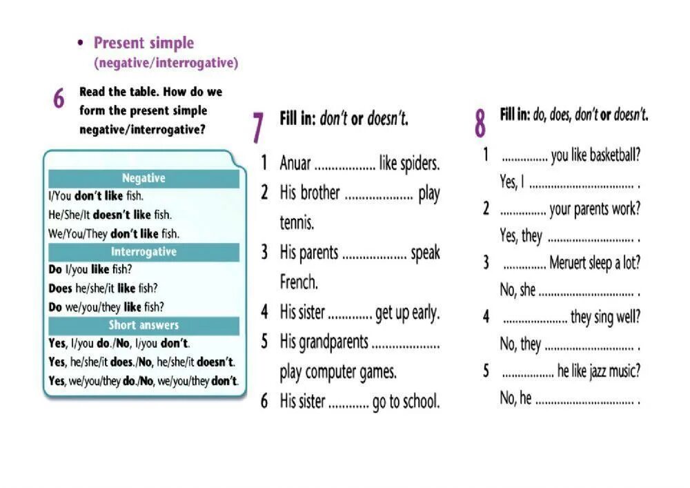 Present simple negative and interrofative exercise. Present simple interrogative Worksheets for Kids. Present simple positive negative questions Worksheets. Present simple affirmative and negative exercises.