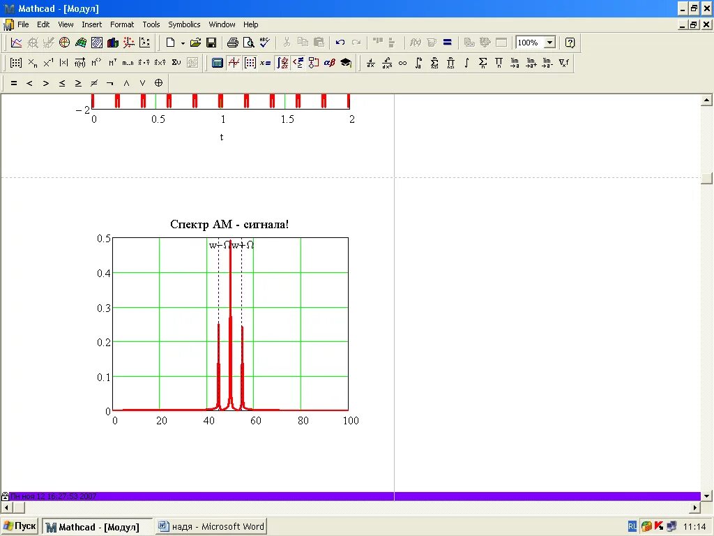 Моделирование mathcad. Моделирование сигнала в маткад. спектр сигнала mathcad. спектр сигнала в маткаде. как построить спектр сигнала в mathcad.