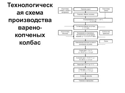 Технологическая схема полукопченых колбас