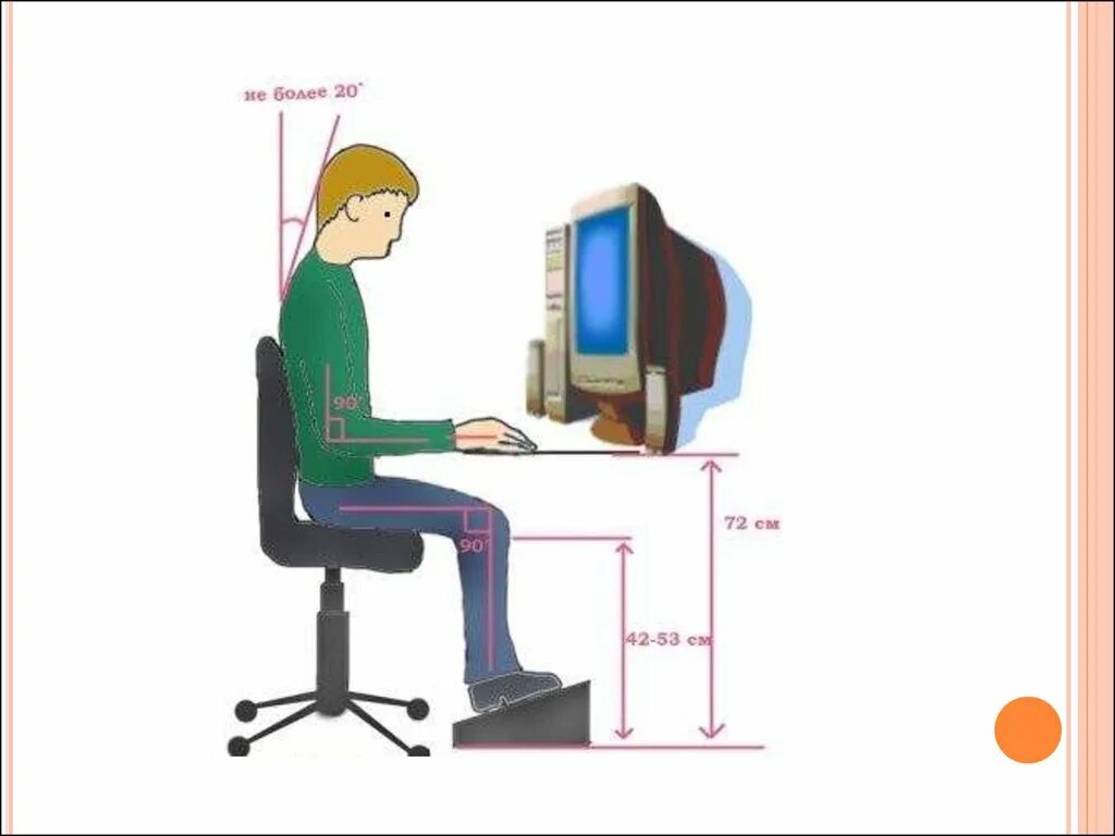Правила работы за компьютером. Правильная рабочая поза. Правильная посадка за компьютером. Правильная поза за компьютером. Правильная рабочая поза за компьютером.