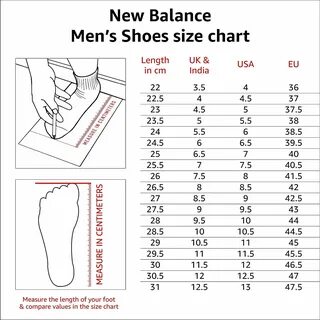 Размерная сетка кроссовок new balance
