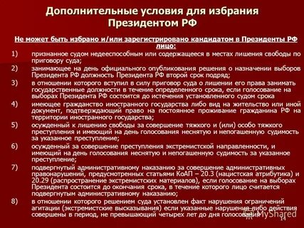 Обязательное условие выборов