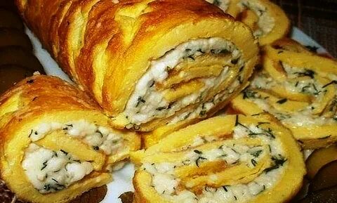 Яичные рулетики с начинкой
