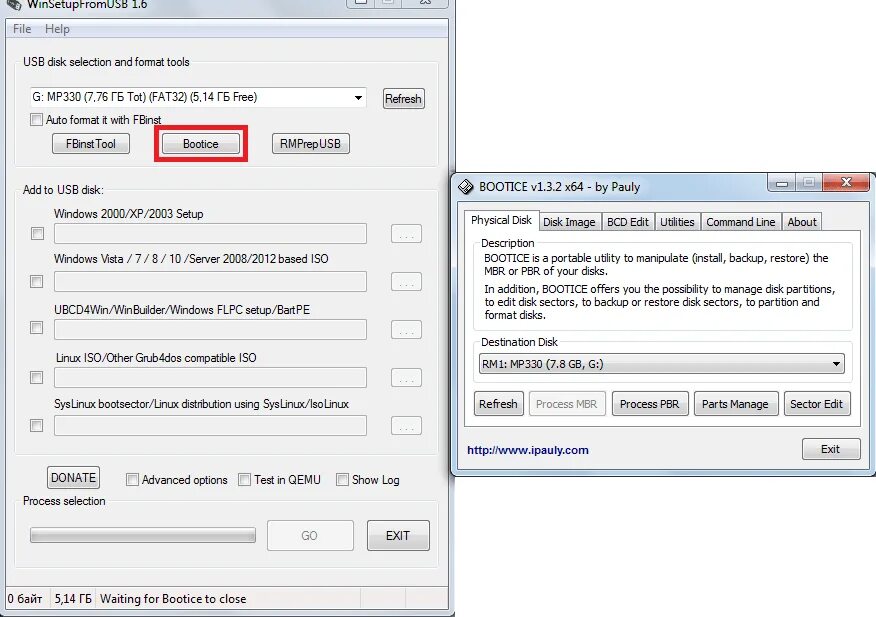 Winsetupfromusb как создать загрузочную флешку. Bootice загрузочная флешка. winsetupfromusb. winsetupfromusb 0.2.3. программа для создания загрузочной флешки.