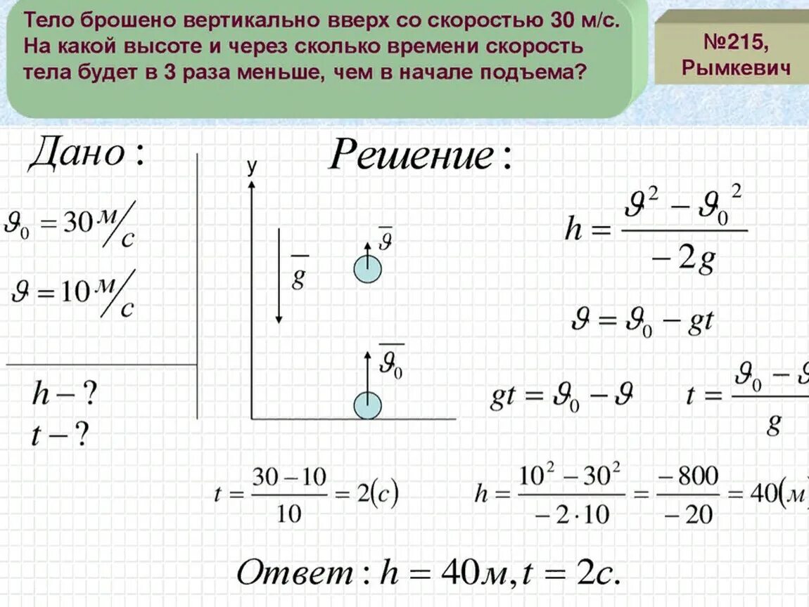 Найдите максимальную высоту на которую поднимется