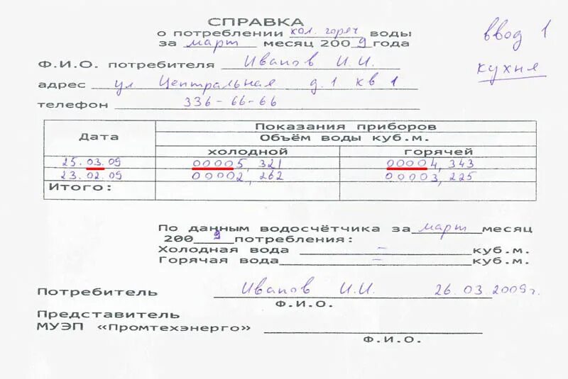 Справка о расходе воды по показаниям квартирных приборов учета. Заполнение Бланка для передачи показаний приборов учета. Справка о показаниях счетчиков на воду. Бланки по показаниям счетчика воды. Акт показаний счетчика воды