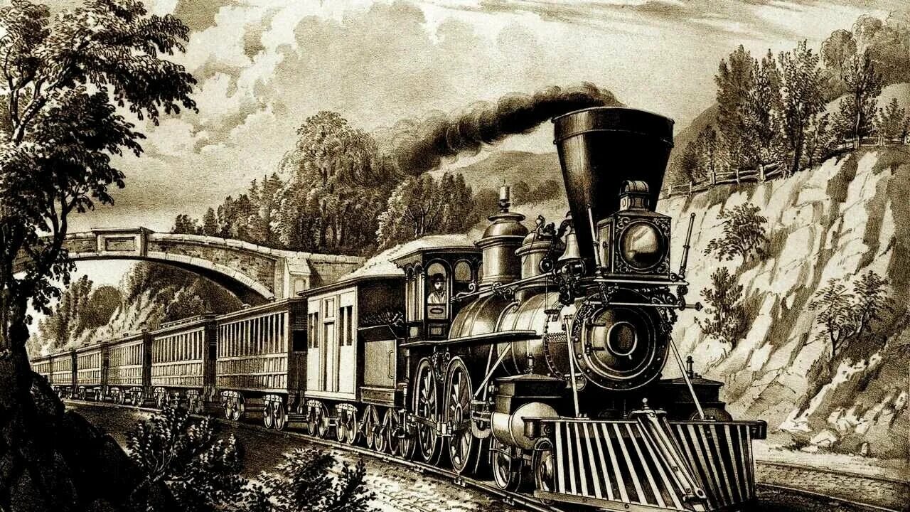 Железная дорога c. Стефенсон железная дорога. Кевин Уолш картины паровозы. Восточный экспресс паровоз 19 век.