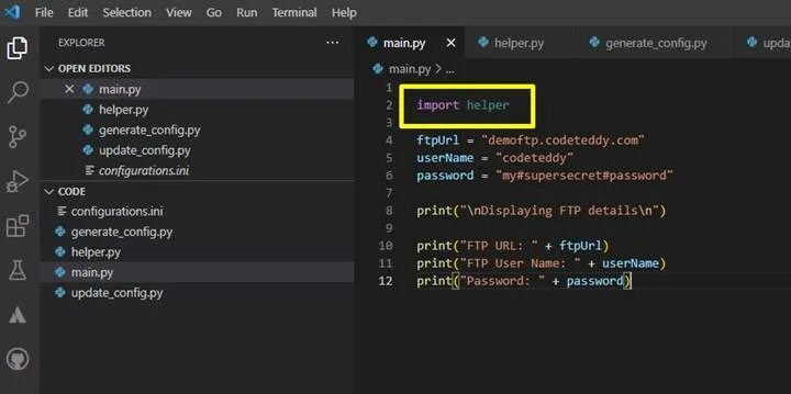 Python package main py. Как работать с .conf python.