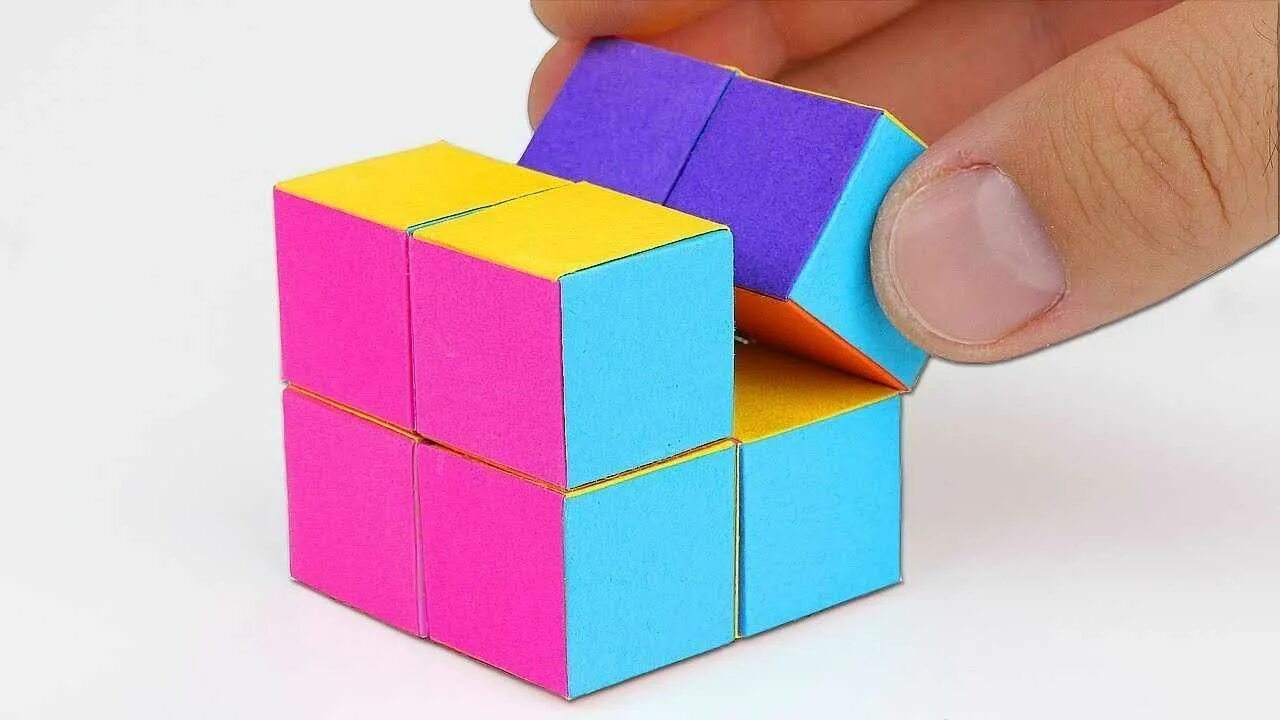 Origami Infinity Cube. Куб из бумаги. Кубик из бумаги. Объемный кубик.