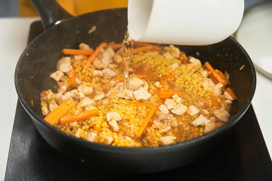 Как готовить пасту птитим. Паста птитим с курицей. кускус птитим. птитим с грибами.