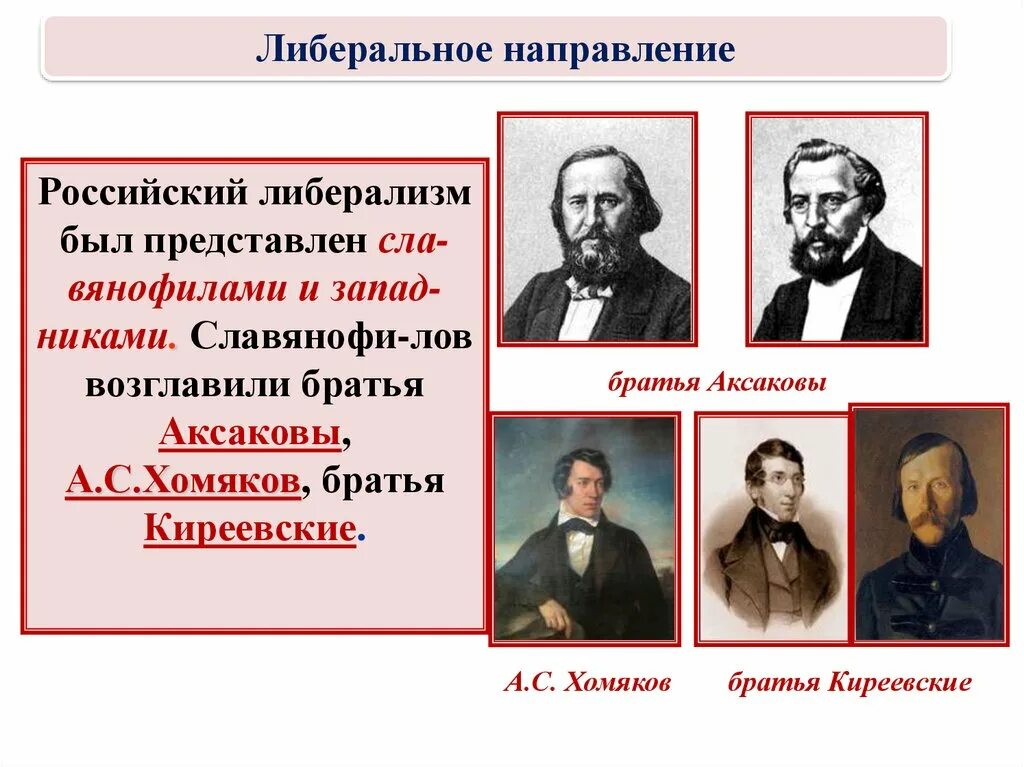 Братья аксаковы. Хомяков либерализм. Либеральное направление. А.С. хомяков, братья Аксаковы.